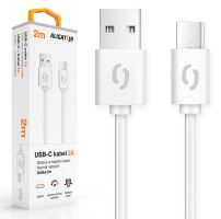 Datový kabel ALIGATOR 2A USB-C 2m, bílý_4 (3)