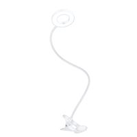 Solight LED stmívatelná stolní lampička s klipem bílá, 300lm, nastavitelná teplota světla, USB - WO66-W