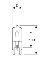 PHILIPS halogenová žárovka 25W 230V G9 300°C do trouby   PH.ž.hal. G9 25W 300°C čirá d (1)