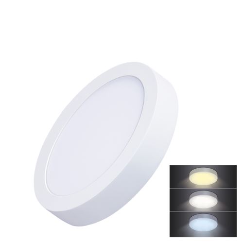Solight LED mini panel CCT, přisazený, 12W, 900lm, 3000K, 4000K, 6000K, kulatý - WD170_1