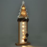 Solight vánoční LED dřevěná dekorace, stromek, 2x AA - 1V236ván.STROMEK 10LED 42cm dře (4)