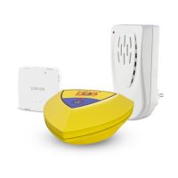 Elektronické monitorovací zařízení, které detekuje pohyb vodní hladiny, např. při pádu dítěte nebo zvířete do vody.
