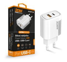 AL.nab.230V/5V  USB-Cz.+USB-Az. 20W bílá PD