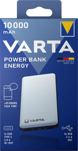 Záložní zdroj energie VARTA Power Bank ENERGY 10000mA  57976powerbank VARTA 10000mA 2xUS