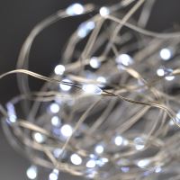 Solight vánoční řetěz stříbrný, 100x mini LED, 10m, 3 x AA, studené světlo - 1V54-W_4