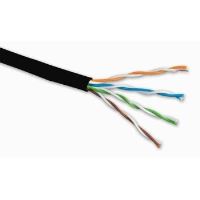 SOLARIX kabel UTP venkovní, drát, černý, Cat5e, 305m