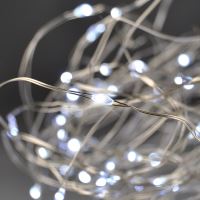 Solight vánoční řetěz stříbrný, 50x mini LED, 5m, 3 x AA, studené světlo - 1V56-W_4