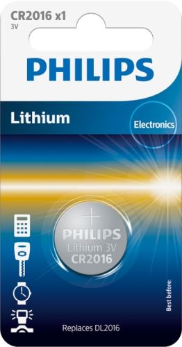 Baterie Philips CR2016/01B Lithiová 3.0V knoflíková 1ks_1