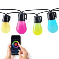 Solight LED smart venkovní řetěz s RGB žárovkami, bluetooth, 15 žárovek, 14m+6m, 10W - WO795