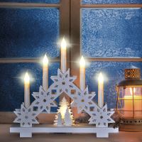 Solight LED vánoční svícen s hvězdami, 30cm, 5x LED, 2x AA - 1V265_5