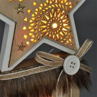 Solight vánoční LED dřevěná dekorace, hvězda, 2x AA - 1V237ván.HVĚZDA 10LED 40cm dřevě (3)