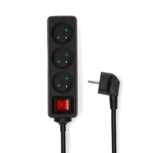 Prodlužovací přívod s vypínačem 3z. 5m, 3 x 1,5mm2, černý, ESOC350E2BK (1)