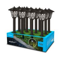 svít.solar.ML-GS005 LED zápich 38cm Lucerna černá