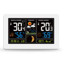 Solight meteostanice, extra velký barevný LCD, teplota, vlhkost, tlak, RCC, USB nabíjení, bílá - TE81W