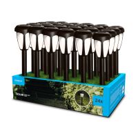 svít.solar.ML-GS009 LED zápich 39cm Lucerna černá