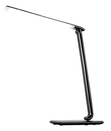 Solight LED stolní lampička stmívatelná, 12W, volba teploty světla, USB, černý lesk - WO