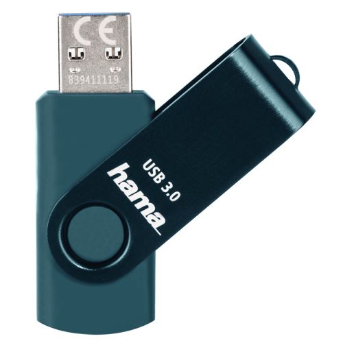 Hama USB 3.2 Flash Drive Rotate, 256 GB, 70 MB/s, petrolejová modrá  182466