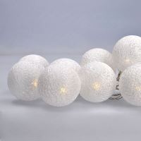 Solight LED řetěz vánoční koule bavlněné, 10LED, 1m, 2x AA, IP20  - 1V201ván.KOULE 10L (1)