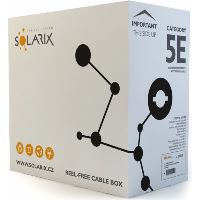 SOLARIX kabel UTP venkovní, drát, černý, Cat5e, 305m