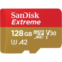 Paměťová karta SanDisk Extreme microSDXC 128GB pro akční kamery + SD Adapter 170MB/s &amp; 80MB/s, A2 C10 V30 UHS-I U4