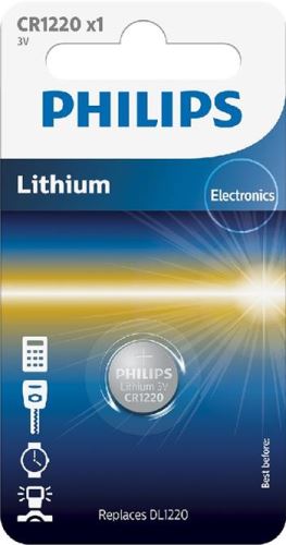 Baterie Philips CR1220/00B Lithium 3.0V coin 1-blister (12.0 x 2.0)_1