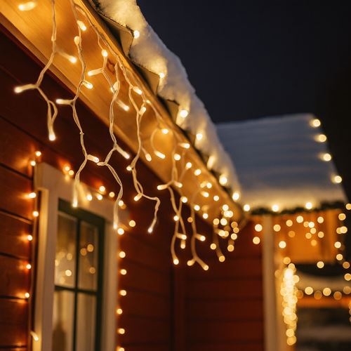 Solight LED vánoční závěs, rampouchy, 120 LED, 3m x 0,7m, přívod 6m, venkovní, teplé bíl