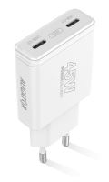 Rychlá nabíječka ALIGATOR slim, PD 45W, 2xUSB-C, bílá (2)