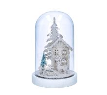 Solight LED vánoční dekorace, zasněžená krajina s domkem, 18cm, 10x LED, 2x AAA - 1V264