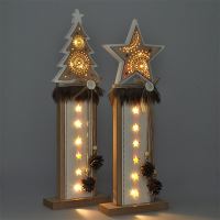 Solight vánoční LED dřevěná dekorace, hvězda, 2x AA - 1V237ván.HVĚZDA 10LED 40cm dřevě (4)