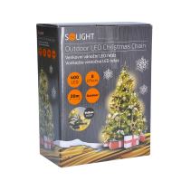Solight LED venkovní vánoční řetěz, 400 LED, 20m, přívod 5m, 8 funkcí, IP44, teplá bí (10)