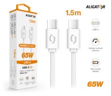 Datový kabel ALIGATOR POWER 65W, USB-C/USB-C 3A 1,5m, bílý_3 (2)