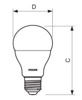 LED žárovka Philips, E27, 10,5W, A60, 3000K    P497524LEDž.PH.E27  75W/3000K/10,5W mat (1)