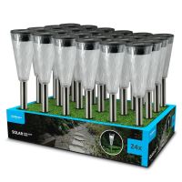 svít.solar.ML-GS020 LED zápich 35cm Torch nerez