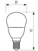 LED žárovka Philips E14 7W 2700K 230V P48 FRLEDž.PH.E14 ilum.60W/2700K/7W mat. 806lm 0 (1)