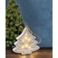 Solight LED vánoční stromek, dřevěný dekor, 6LED, teplá bílá, 2x AAA - 1V45-Tván.STROM (3)