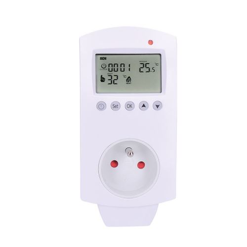 Solight termostaticky spínaná zásuvka, zásuvkový termostat, 230V/16A, režim vytápění neb