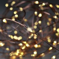 Solight vánoční řetěz měděný, 100x mini LED, 10m, 3 x AA, teplé světlo - 1V54-WW_2