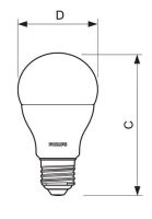 LED žárovka Philips, E27, 13W, A60, 3000K    P577677LEDž.PH.E27 100W/3000K/13W mat.A60 (1)