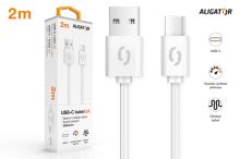 Datový kabel ALIGATOR 2A USB-C 2m, bílý_3 (2)