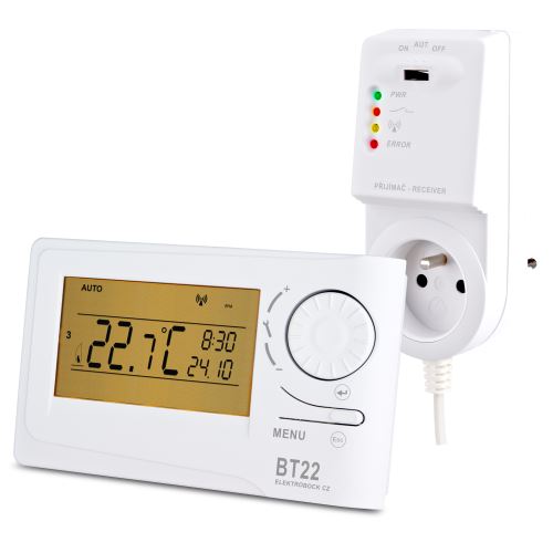 ELEKTROBOCK Bezdrátový termostat BT22termost.bezdr.prog.dig týden. BT22 _1