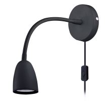 Solight LED nástěnná lampička, stmívatelná, 4W, 280lm, 3000K, černá - WO54-B