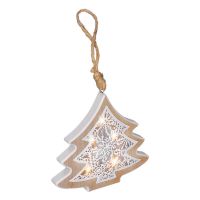 Solight LED vánoční stromek, dřevěný dekor, 6LED, teplá bílá, 2x AAA - 1V45-Tván.STROM (2)