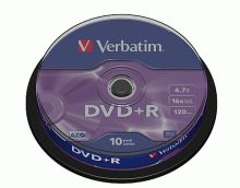VERBATIM DVD+R 16x/4.7GB 10ks