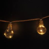 Solight LED dekorativní žárovky na přírodním provazu, 10x žárovka, 30LED, 180cm, časov (5)