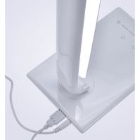 Solight LED stolní lampička stmívatelná, 12W, volba teploty světla, USB, bílý lesk - W (3)