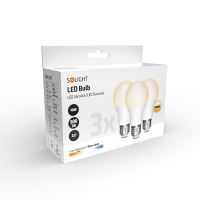 Solight LED žárovka 3-pack, klasický tvar, 10W, E27, 3000K, 270°, 900lm, 3ks v balení - WZ529-3P