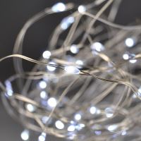 Solight vánoční řetěz stříbrný, 100x mini LED, 10m, 3 x AA, studené světlo - 1V54-W_2