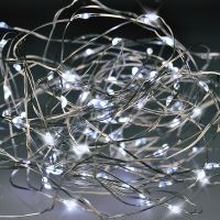 Solight vánoční řetěz stříbrný, 30x mini LED, 3m, 3 x AA, studené světlo - 1V55-W