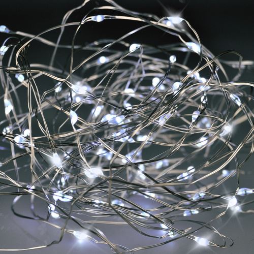 Solight vánoční řetěz stříbrný, 30x mini LED, 3m, 3 x AA, studené světlo - 1V55-W_1