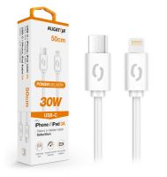 Datový kabel ALIGATOR POWER 30W, USB-C/Lightning 3A 0,5m, bílý_1
